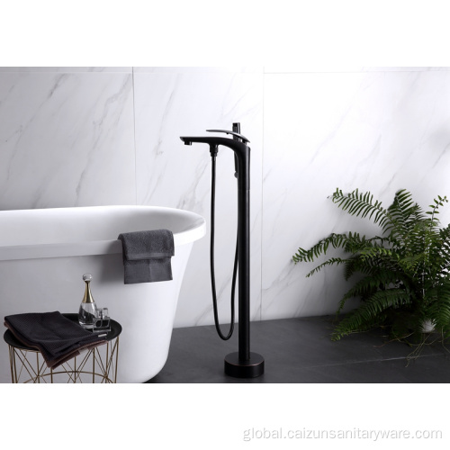 China Black Freestanding Bathtub Faucets Supplier